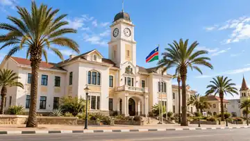 Dr. Hifikepunye Pohamba government building in Windhoek, Namibia